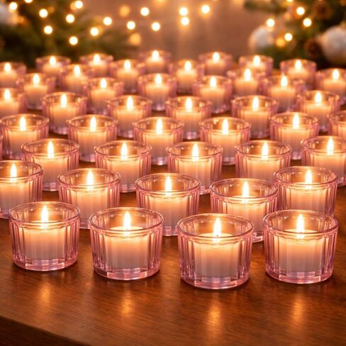 100 قطعة من حامل شموع Tealight الزجاجي من Mumufy حامل شموع نذرية مضلع من أجل قطعة مركزية لحفلات الزفاف والمنتجعات الصحية والتأمل وديكور المنزل (شفاف) in Kuwait