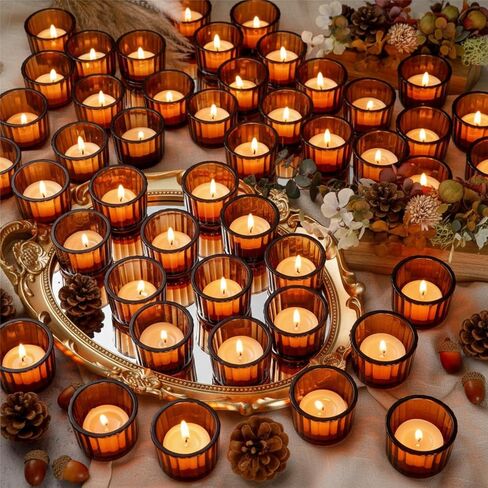 100 قطعة من حامل شموع Tealight الزجاجي من Mumufy حامل شموع نذرية مضلع من أجل قطعة مركزية لحفلات الزفاف والمنتجعات الصحية والتأمل وديكور المنزل (شفاف) in Kuwait