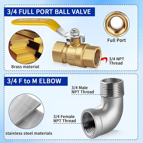 Boltigen 1675KITB48 Safety System Kit, 48 inch Commercial Gas Hose with 3/4" id, Natural Gas Line Hose Connector Kit Comes with Elbows Quick Disconnect Full Port Brass Gas Valve Restraining Device in Saudi Arabia
