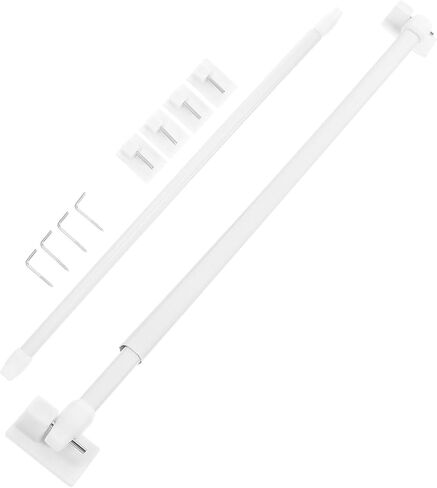 2pcs Small Telescoping Tension Curtain Rods 30-45cm Adhesive Hooks No Drilling Extendable Drapery Rods for Bathroom Kitchen Windows in Saudi Arabia