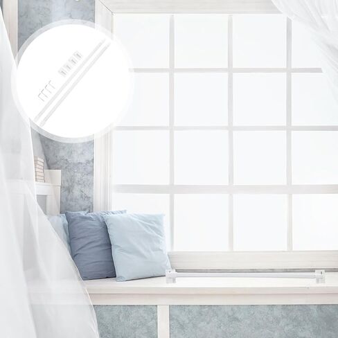 Zerodeko 2pcs Adjustable Tension Curtain Rods 30-45cm, Plastic Café Rods with Adhesive Hooks for Small Windows, No Drilling Needed, for Kitchen and Bathroom Drapery in Saudi Arabia