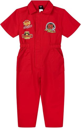 Disney Cars Lightning McQueen Twill Racing Zip Up Cosplay Coverall Toddler to Big Kid Sizes (2T - 8) in Saudi Arabia