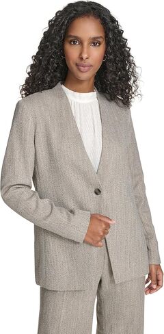 Calvin Klein Womens Notch Collar One Button Long Sleeve Blazer in Saudi Arabia