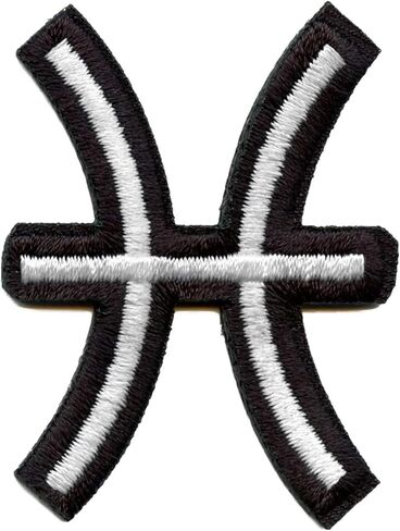 Pisces Astrological Zodiac Symbol Patch Horoscope Fish Sign Embroidered Iron On in Saudi Arabia