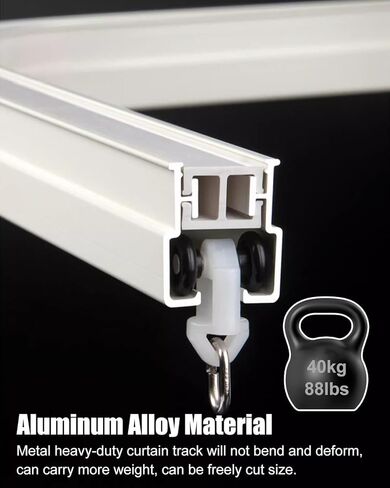 Curtain Track, Heavy Duty Ceiling Tracks Aluminum Alloy,Bathroom Curtain Track (Size : 100cm) in Saudi Arabia