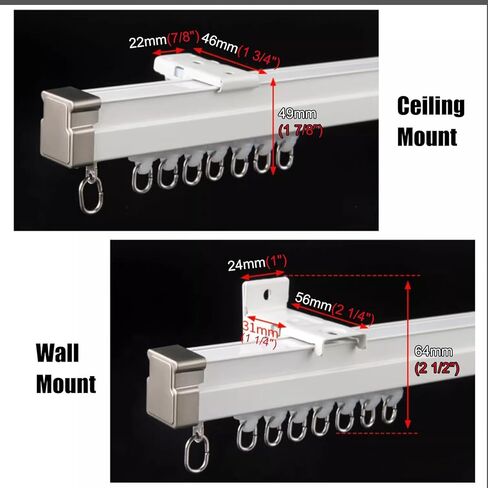 Curtain Track, Heavy Duty Ceiling Tracks Aluminum Alloy,Bathroom Curtain Track (Size : 100cm) in Saudi Arabia