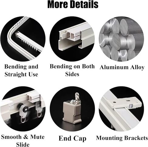 Curtain Track, Heavy Duty Ceiling Tracks Aluminum Alloy,Bathroom Curtain Track (Size : 100cm) in Saudi Arabia