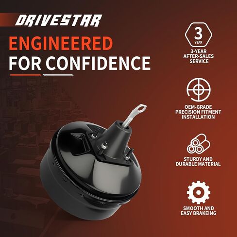 DRIVESTAR 54-74400 معزز الفرامل بدون أسطوانة رئيسية تناسب 1987-1998 لفورد F250، 1990-1997 F250 (F350) سوبر ديوتي، 1997 F250 HD، 1987-1997 F350، E8TZ2005A، F3TZ2005A، F5TZ2005CA، F8TZ2005A in Kuwait