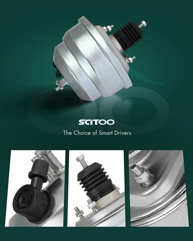 SCITOO 8 بوصة معزز فرامل مزدوج الطاقة قضيب شارع معزز عالمي مناسب لشيفي، معزز الطاقة، استبدال PB8531 (كروم) in Kuwait