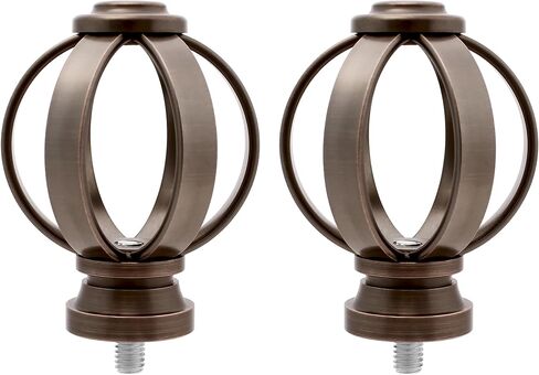 BLASTHOME Luxury Modern Crown Finials – Fits Only Signature Collection Curtain Rods (Rod Not Included) – Premium Quality, Heavy Metal – Set of Two – Oil Rubbed Bronze in Saudi Arabia