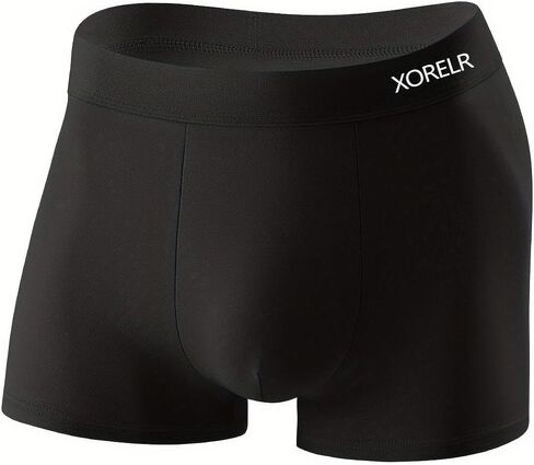 4 Pack Men Boxer Briefs Set Letter Waistband Solid Color Underwear Mid Rise Four Corner Shorts Casual Daily Wear Boxer Briefs in Saudi Arabia