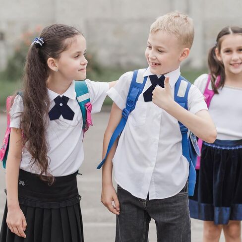 2Pcs Blue French Uniform Girls Tie, Adjustable Blue Neck Tie for French Toast Girls Uniform Shirts, Cross Ties for Girl School Uniforms（7.48×5.51Inch) in Saudi Arabia