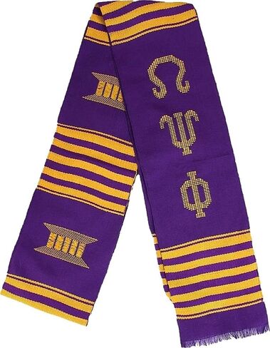 وشاح Omega Psi/Ψ Phi Fraternity Graduation Kente Stole [أرجواني - 72 بوصة طول × 4.5 بوصة عرض] - رقم التعريف #151887 in Saudi Arabia