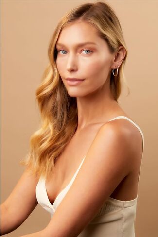 بوني ليفي-14 ك الذهب الأصفر الملمس دوامة أقراط هوب in Kuwait