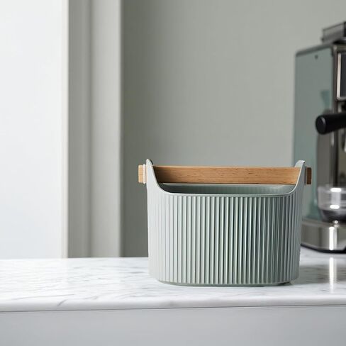 Grounds Box, Large Capacity Coffee Grounds Bucket, Nordic Green Garbage Storage, Beech Wood Knock Bar, Home & Cafe in Saudi Arabia