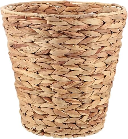 Hyacinth Straw Woven Basket 10.6 In, Multi-Purpose Desktop Organizer For Home, Bathroom, Office, Lightweight & Handmade in Saudi Arabia