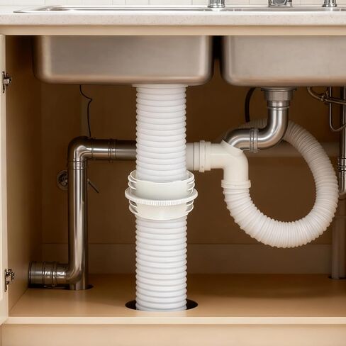 Ac Hose Connector, 5 In/5.9 In For Portable Ac Units, Dual Thread, White Plastic in Saudi Arabia