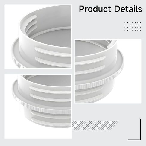 Ac Hose Connector, 5 In/5.9 In For Portable Ac Units, Dual Thread, White Plastic in Saudi Arabia