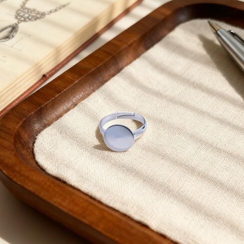 Adjustable Ring Blanks 10 Pcs, Ring Base With Flat Pad For Jewelry Making, 0.5 In Pad Metal Ring Blanks, Diy Crafting in Saudi Arabia