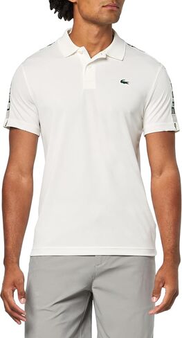 قميص تنس رجالي مخطط ذو علامة تجارية فائقة الجفاف من Lacoste in Saudi Arabia