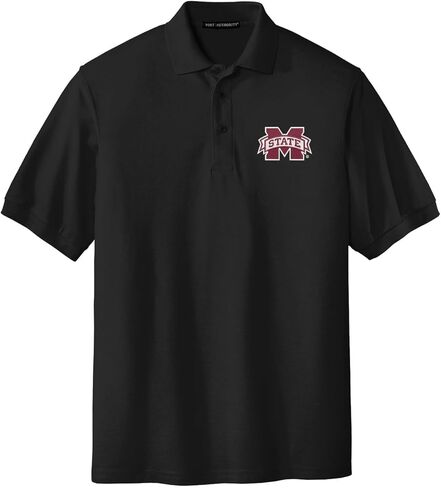 Sorority Letters Shop Mississippi State University Men's Short Sleeve Cotton Pique Polo with Embroidered Logo in Saudi Arabia