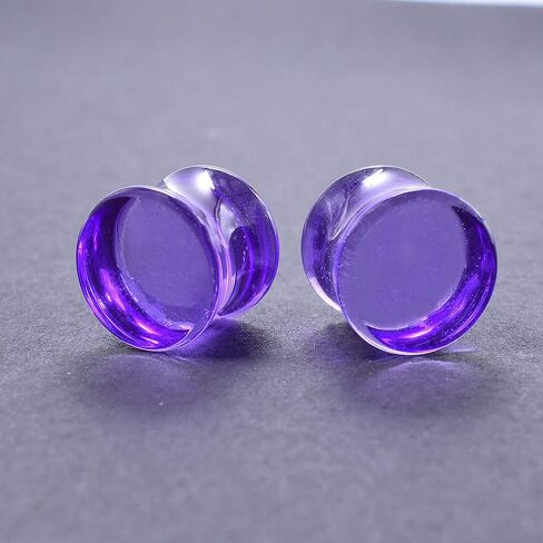 12Pcs Colored Transparent Acrylic Ear Tunnel Piercings and Gauge Ear Stretching Kit Double Flared Plug 2g-1'' (1''(25mm)) in Saudi Arabia