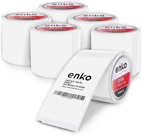 enKo [6 Rolls, 1800 Direct Thermal Labels] Yellow Compatible Colored for Dymo Labels 30256 - Stickers Label (2-5/16 x 4") Use with Dymo, Rollo Thermal Printer as Shipping & Mailing Labels in Kuwait