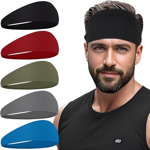 Sports Headbands for Men,Running Headband Moisture Wicking Workout Headband,Running,Fitness,Cycling,Basketball,Football,Quick-Drying Unisex Hairband in Kuwait