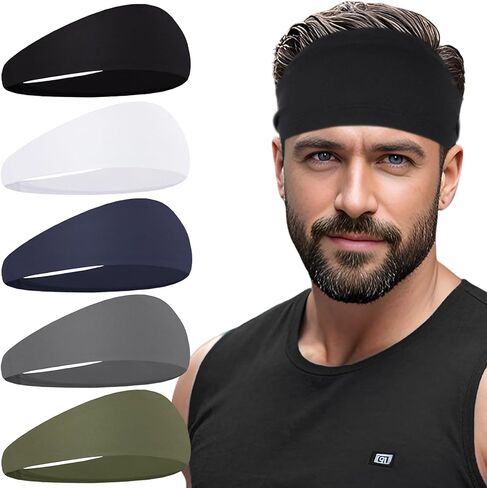 Sports Headbands for Men,Running Headband Moisture Wicking Workout Headband,Running,Fitness,Cycling,Basketball,Football,Quick-Drying Unisex Hairband in Kuwait