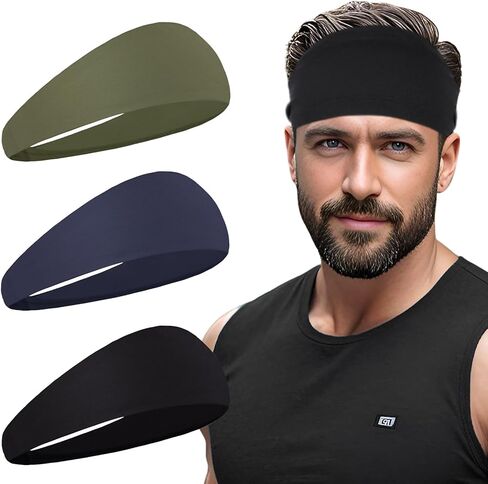 Sports Headbands for Men,Running Headband Moisture Wicking Workout Headband,Running,Fitness,Cycling,Basketball,Football,Quick-Drying Unisex Hairband in Kuwait