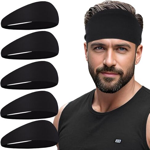 Sports Headbands for Men,Running Headband Moisture Wicking Workout Headband,Running,Fitness,Cycling,Basketball,Football,Quick-Drying Unisex Hairband in Kuwait