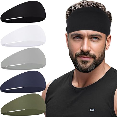 Sports Headbands for Men,Running Headband Moisture Wicking Workout Headband,Running,Fitness,Cycling,Basketball,Football,Quick-Drying Unisex Hairband in Kuwait