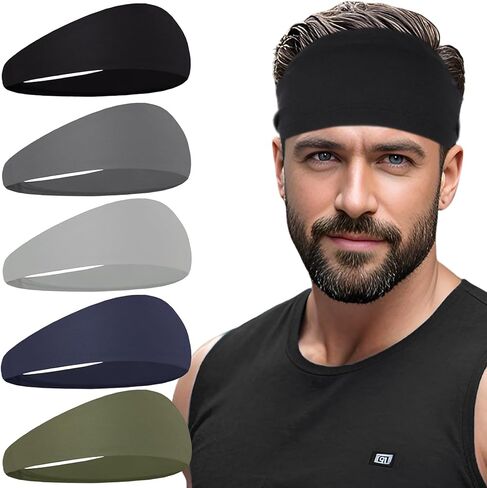 Sports Headbands for Men,Running Headband Moisture Wicking Workout Headband,Running,Fitness,Cycling,Basketball,Football,Quick-Drying Unisex Hairband in Kuwait