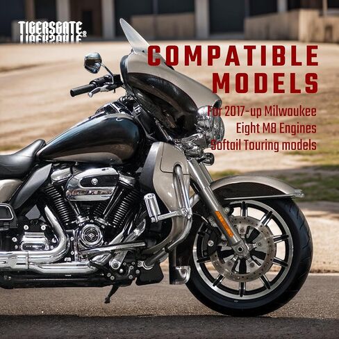 طقم أغطية M8 Pushrod مناسب لمحرك Harley Milwaukee 8 Touring Softail لعام 2017-up، أسود in Kuwait
