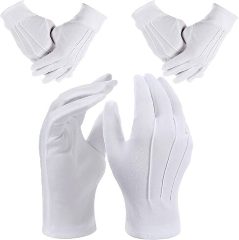2Pairs White Gloves for Men Women, Marching Band Gloves, Parade Formal Costume Glove for Jewelry Inspection Guard Police Server Tuxedo Guard Funeral Halloween in Saudi Arabia
