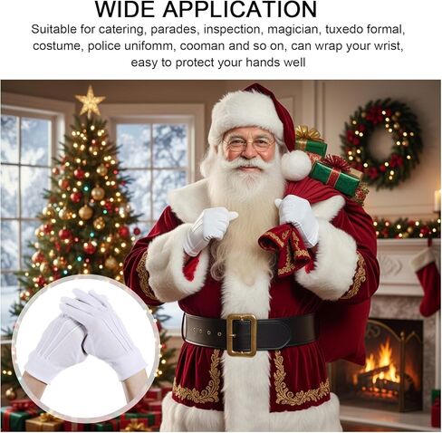 2Pairs White Gloves for Men Women, Marching Band Gloves, Parade Formal Costume Glove for Jewelry Inspection Guard Police Server Tuxedo Guard Funeral Halloween in Saudi Arabia