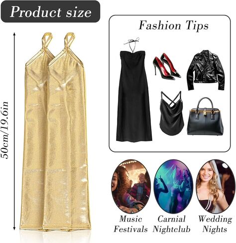 Gold Gloves Metallic Long Fingerless Gloves Elbow Length Glove for Halloween Cosplay Costume Gothic Punk Rock Stage Hand Accessories in Saudi Arabia