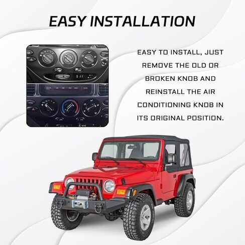 AC Heater Control Knob, Blower Control Switch Knob Button for 1997 1998 Jeep Wrangler TJ, Dashboard AC Climate Air Conditioning Fan Control Switch knobs Replacement 4882790, Car Accessories in Saudi Arabia