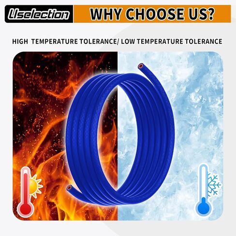1/2"X5FT(ID:12MM) خرطوم سخان سيليكون خط فراغ المبرد الأزرق والأحمر، معزز لدرجة الحرارة العالية بسمك 4 مم (0.16 بوصة) (1/2" ID-5Ft(ID 12 مم)) in Kuwait