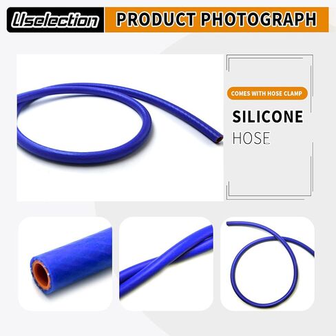 1/2"X5FT(ID:12MM) خرطوم سخان سيليكون خط فراغ المبرد الأزرق والأحمر، معزز لدرجة الحرارة العالية بسمك 4 مم (0.16 بوصة) (1/2" ID-5Ft(ID 12 مم)) in Kuwait