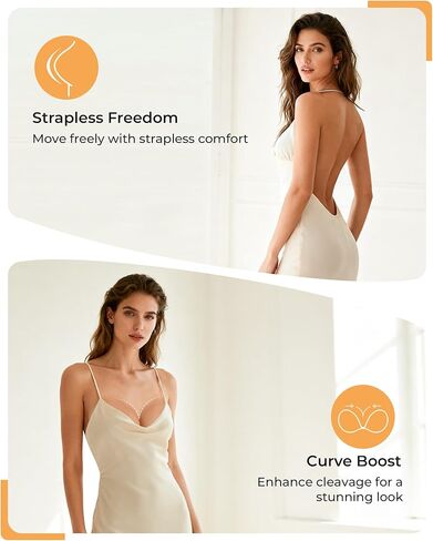 حمالة صدر لاصقة بدون حمالات، حمالات صدر غير مرئية بدون ظهر للنساء، عاري وأسود، عبوتان، D in Kuwait