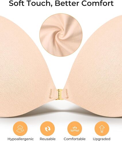 حمالة صدر لاصقة بدون حمالات، حمالات صدر غير مرئية بدون ظهر للنساء، عاري وأسود، عبوتان، D in Kuwait