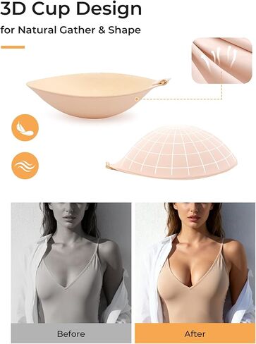 حمالة صدر لاصقة بدون حمالات، حمالات صدر غير مرئية بدون ظهر للنساء، عاري وأسود، عبوتان، D in Kuwait