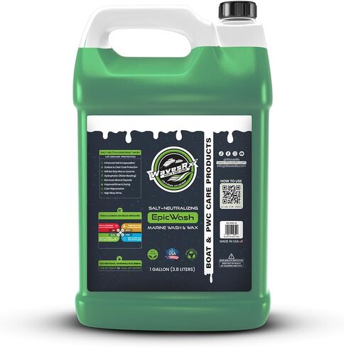 Salt Neutralizing Boat Soap & Jet Ski Wash with SiO2 Surface Protection (EpicWash+) | Marine Grade Cleaner Removes Salt & Contaminants | Protective Ceramic Coating Prevents Buildup & UV Damage in Saudi Arabia