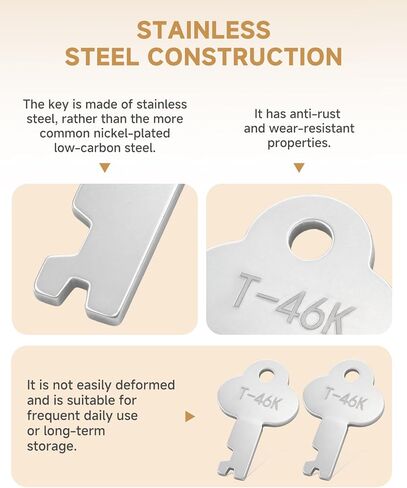 4-Pack T-46K Trunk Lock Keys Replacement for G1 G3 Series Vintage Trunk Locks Antique Steamer Trunks Also Fits 3815 3835 Series Locks Backup Keys for Old-Style Suitcases in Kuwait