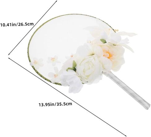 TEHAUX 2pcs Floral Round Hand Fan with Tassel Artificial Flowers Vintage Chinese Style Decor for Hanfu Photoshoots Weddings and Home Decoration Lightweight Elegant Design in Saudi Arabia