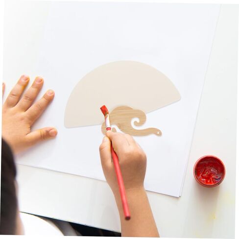 jojofuny DIY Hand Painted Lacquer Fan Kit Charming Graffiti Paper Fans for Weddings Parties Crafts Portable Handheld Design for Creative Fun Unique in Saudi Arabia