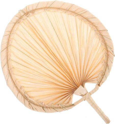 Luxshiny Vintage Handmade Cooling Hand Fan Woven Palm Leaf Decoration for Weddings Festivals and Summer Events Lightweight Portable Fan Handle for Adults and Boys and Girls in Saudi Arabia