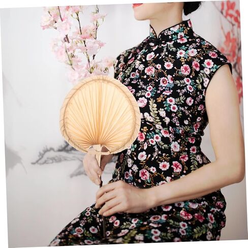 Luxshiny Vintage Handmade Cooling Hand Fan Woven Palm Leaf Decoration for Weddings Festivals and Summer Events Lightweight Portable Fan Handle for Adults and Boys and Girls in Saudi Arabia