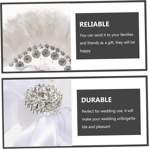 HOMSFOU Handmade Rhinestone Plume Fan for Weddings Stage Performances Parties Elegant Decorative Accessory for Photography and in Saudi Arabia